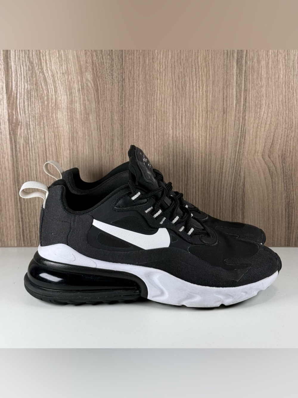 Nike Air Max 270 React Black Athletic Shoes CI3899-002 Women's Size 5